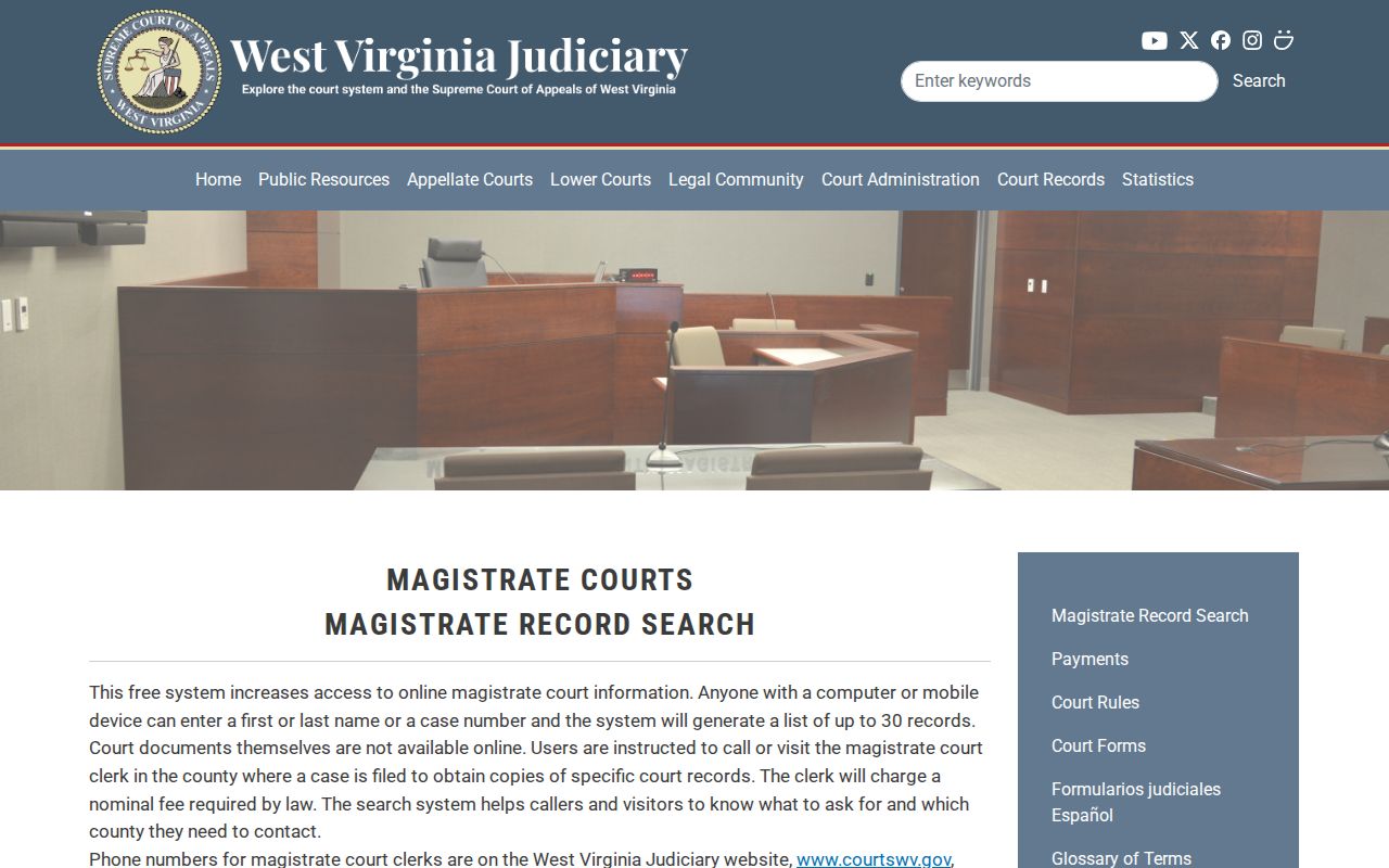Sand Fork court docket magistrate search instructions