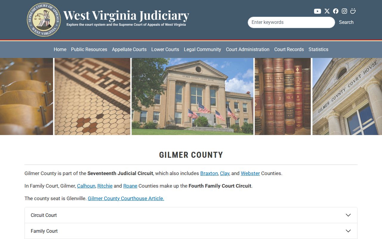 Gilmer County court docket court and clerk directory